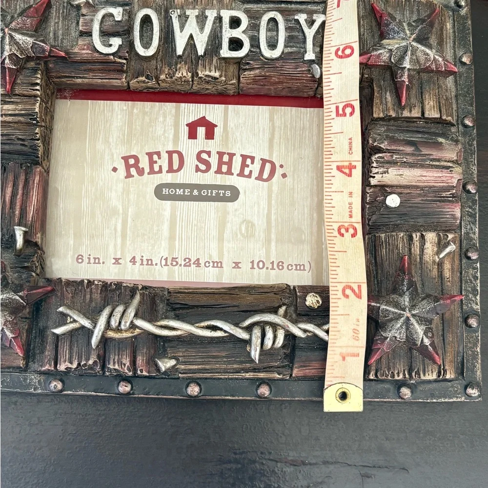 Picture Frame 4” x 6” Red Shed Home & Gifts Western/Rustic Theme “Cowboy”